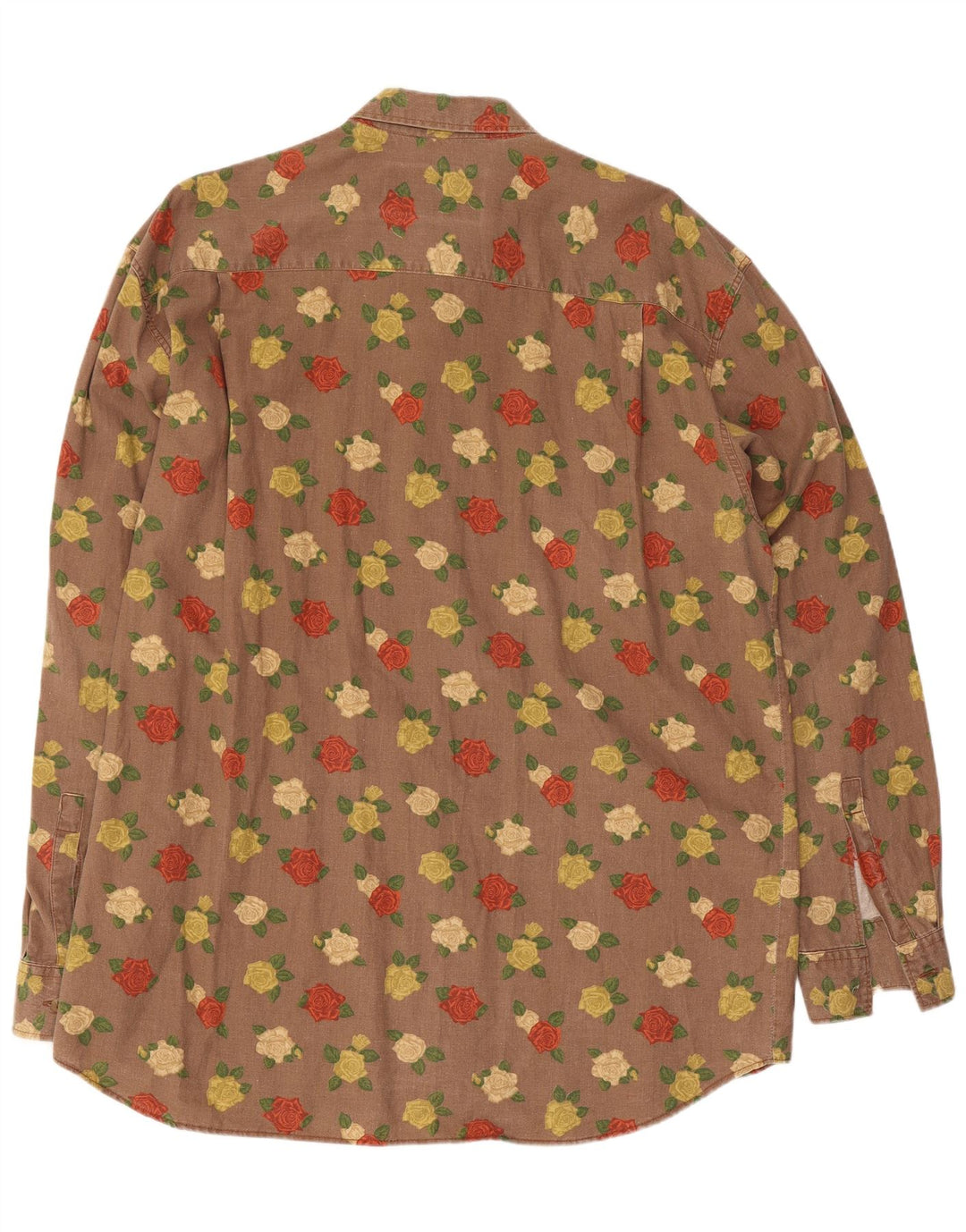Koszula męska w stylu vintage, duża, brązowa w kwiaty