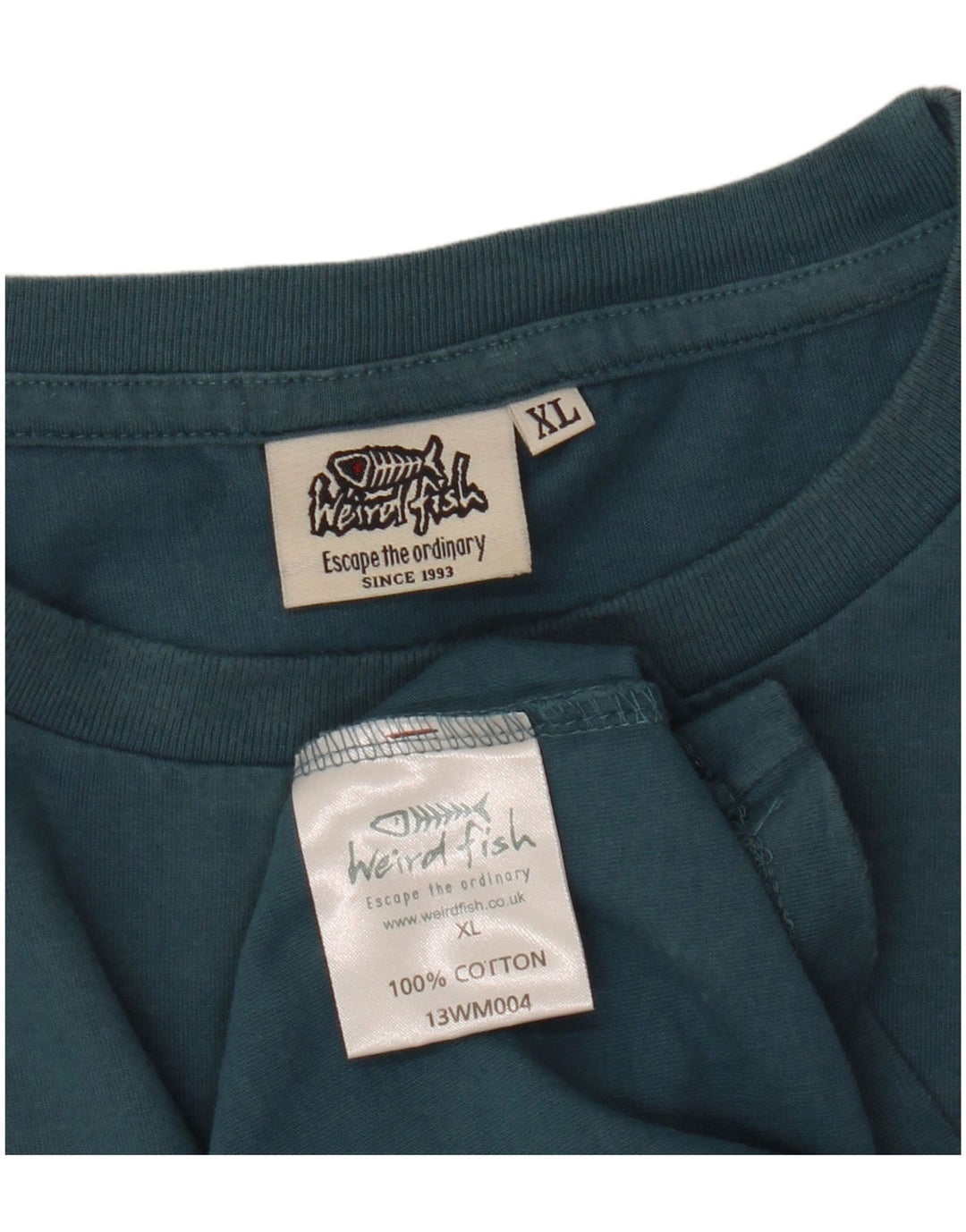 Męska koszulka graficzna WEIRD FISH Top XL, niebieska, bawełniana