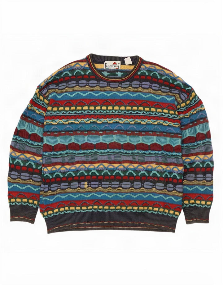 Męski sweter z okrągłym dekoltem Florence Tricot, średni, wielokolorowy