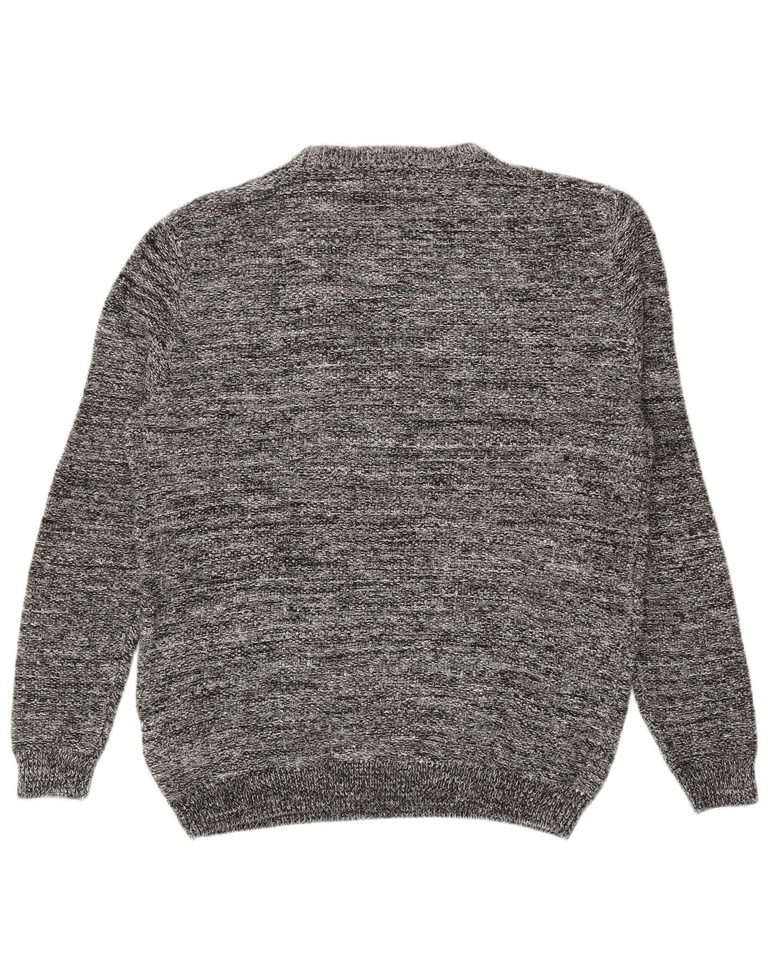 Męski sweter Zara z okrągłym dekoltem, duży, szary, nakrapiany akryl