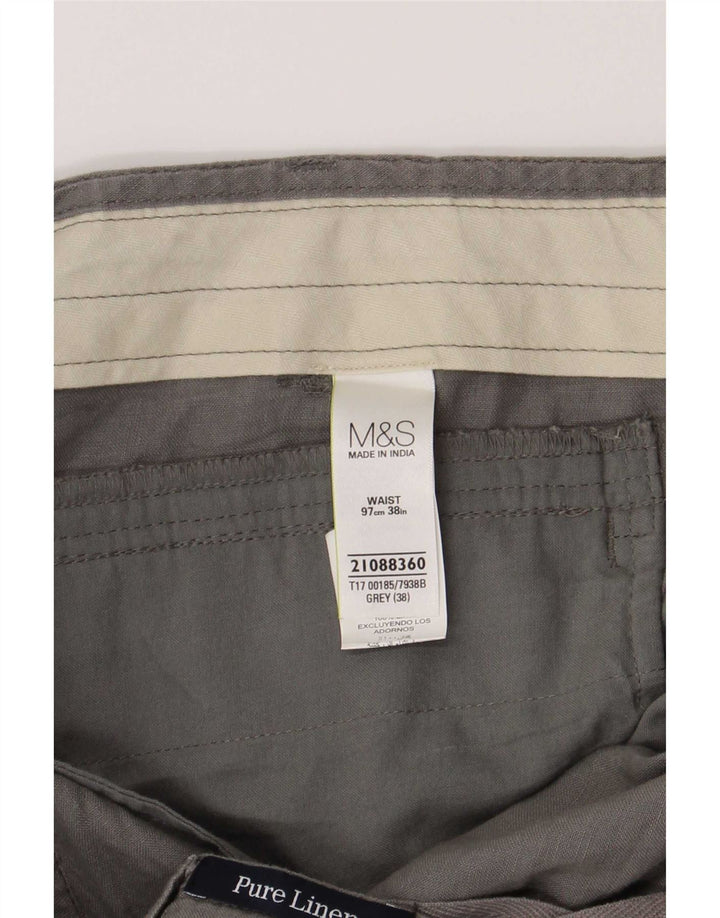 Męskie spodenki Chino Marks & Spencer W38 XL, szare, lniane