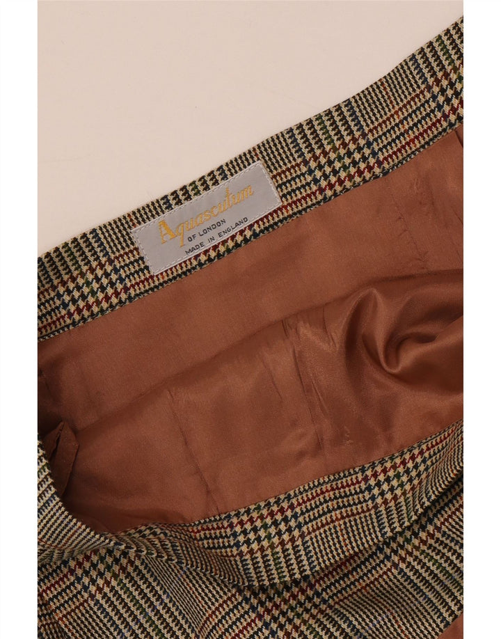 Prosta spódnica damska Aquascutum W32 Duża brązowa pepitka