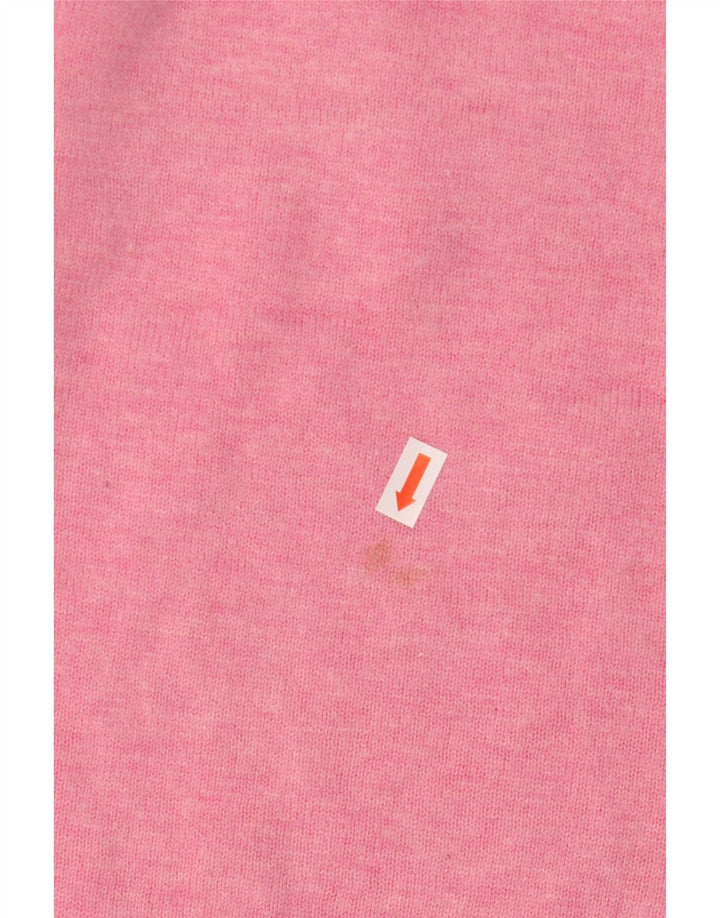 Damski sweter oversize Joules z okrągłym dekoltem UK 14, duży, różowy poliamid