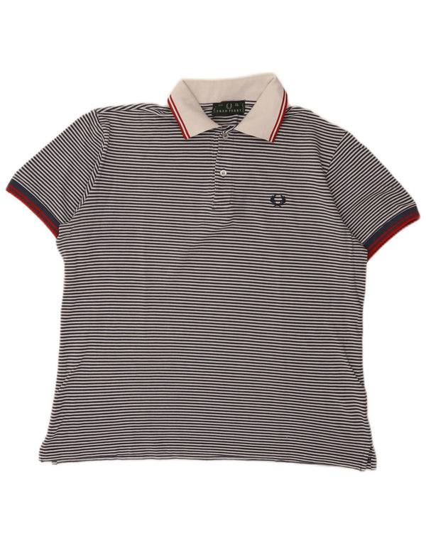 Męska koszulka polo Fred Perry XL, granatowa, bawełniana w prążki