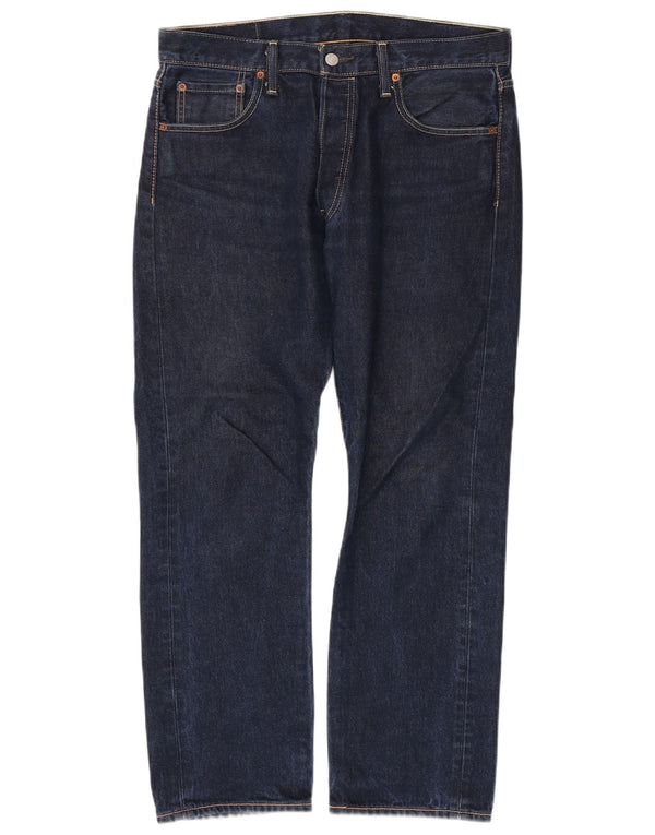 Męskie dżinsy Levi's 501 Straight W34 L30 Granatowa bawełna