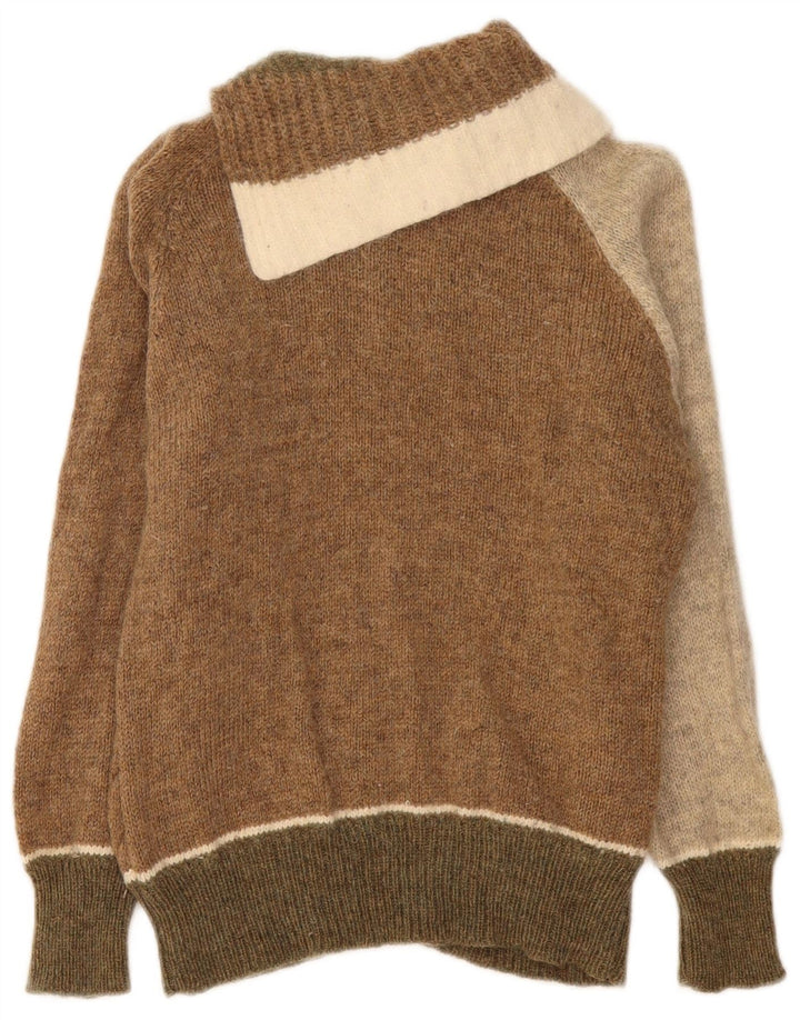 Sweter damski VINTAGE z szalowym dekoltem UK 12, średni, wielokolorowy