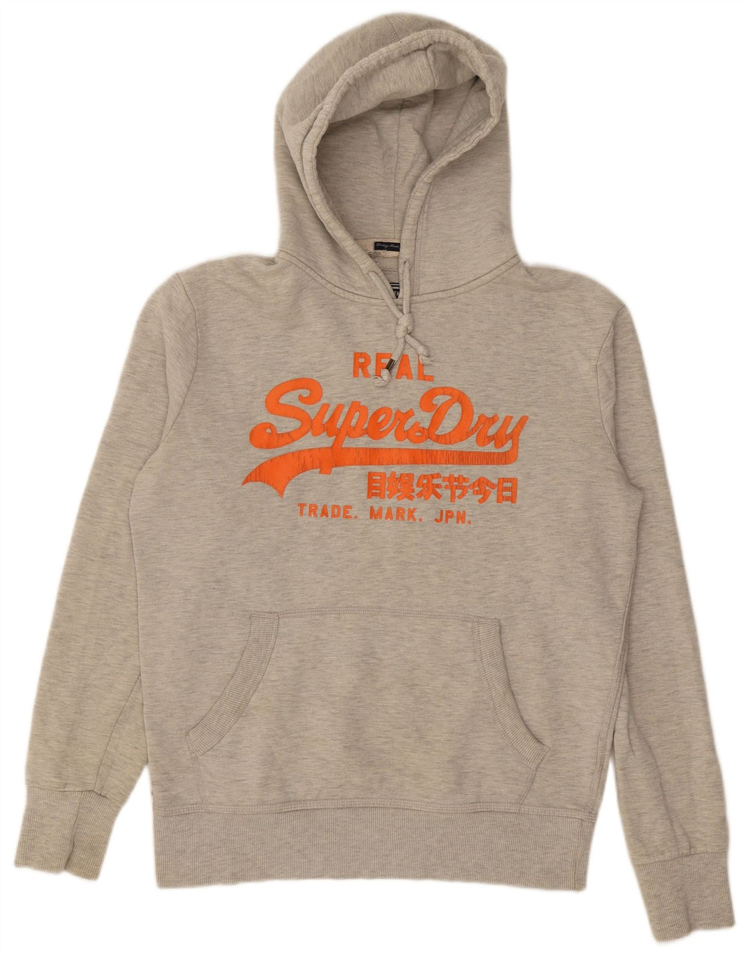 Męski sweter z kapturem Superdry z grafiką, średnioszary, bawełniany