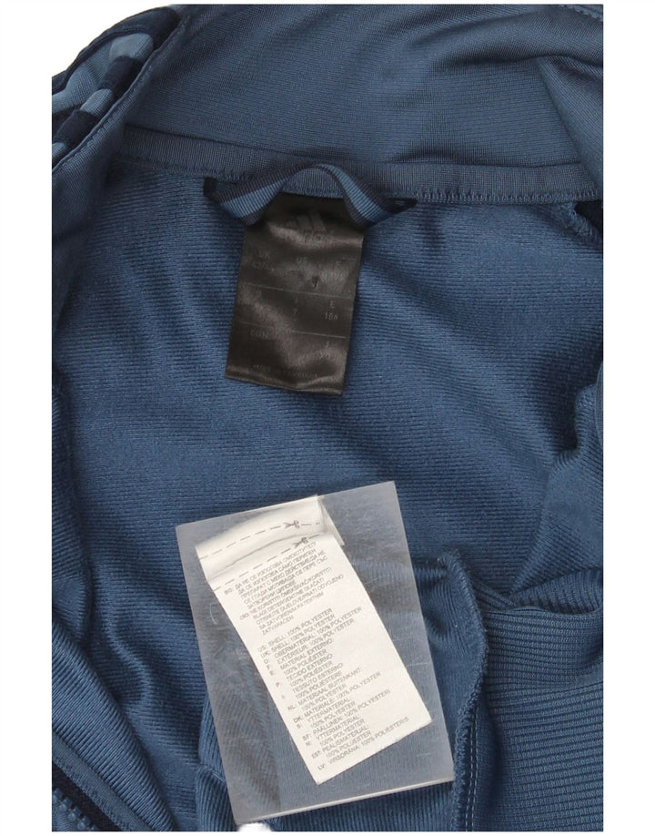 Adidas Męska bluza dresowa UK 42/44 Średni niebieski poliester z blokami kolorów