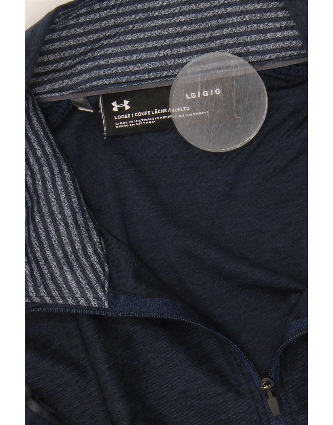 Męski dres Under Armour zapinany na zamek, duży, granatowy, nakrapiany