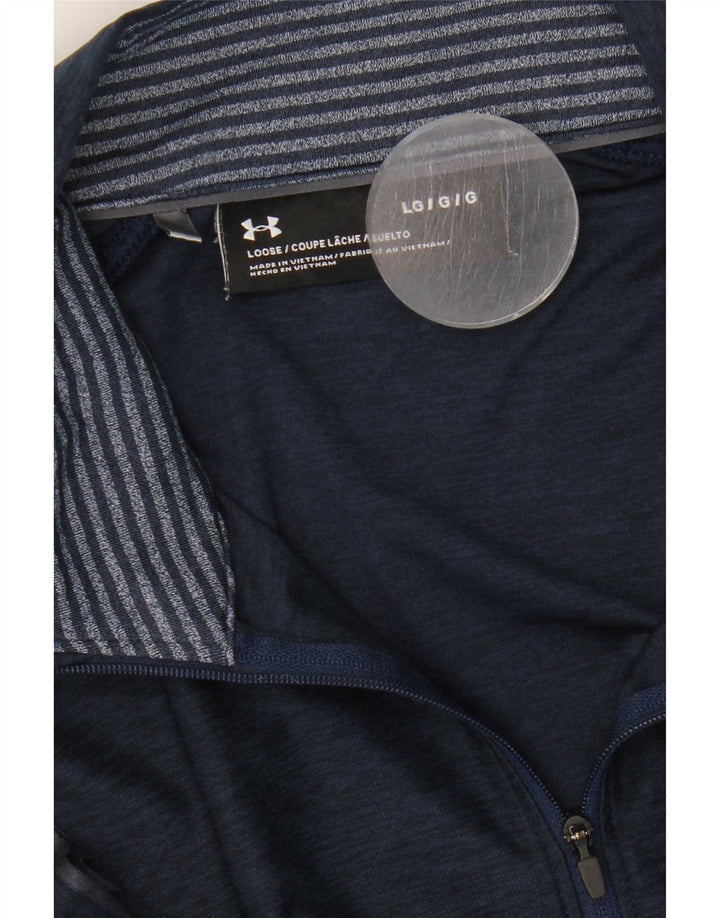 Męski dres Under Armour zapinany na zamek, duży, granatowy, nakrapiany