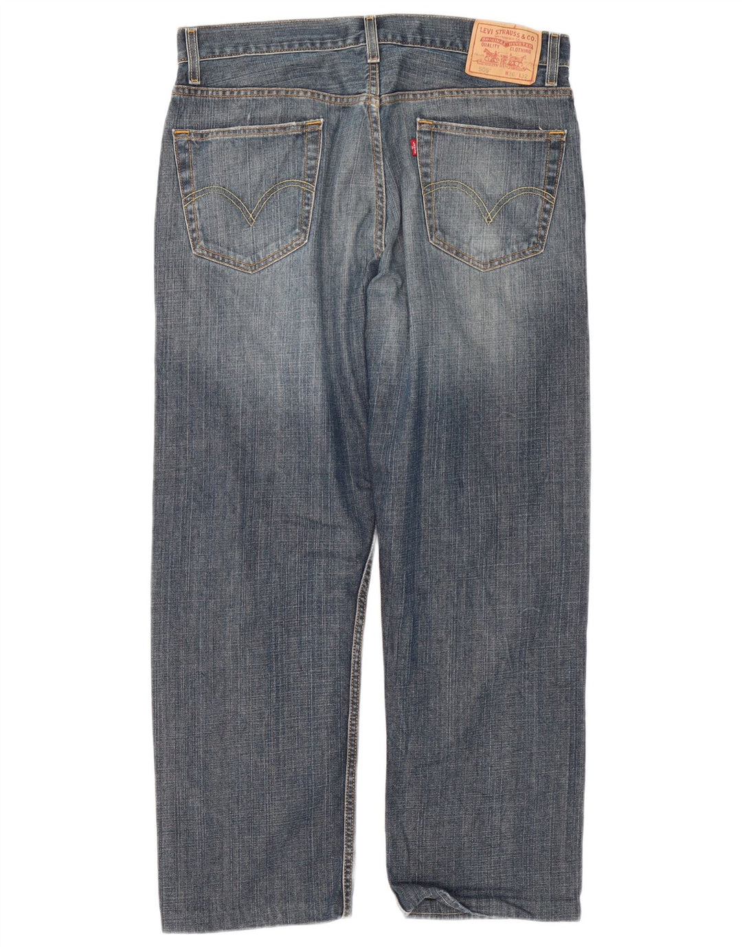 Męskie jeansy Levi's 505 o regularnym kroju W36 L29 Niebieska bawełna