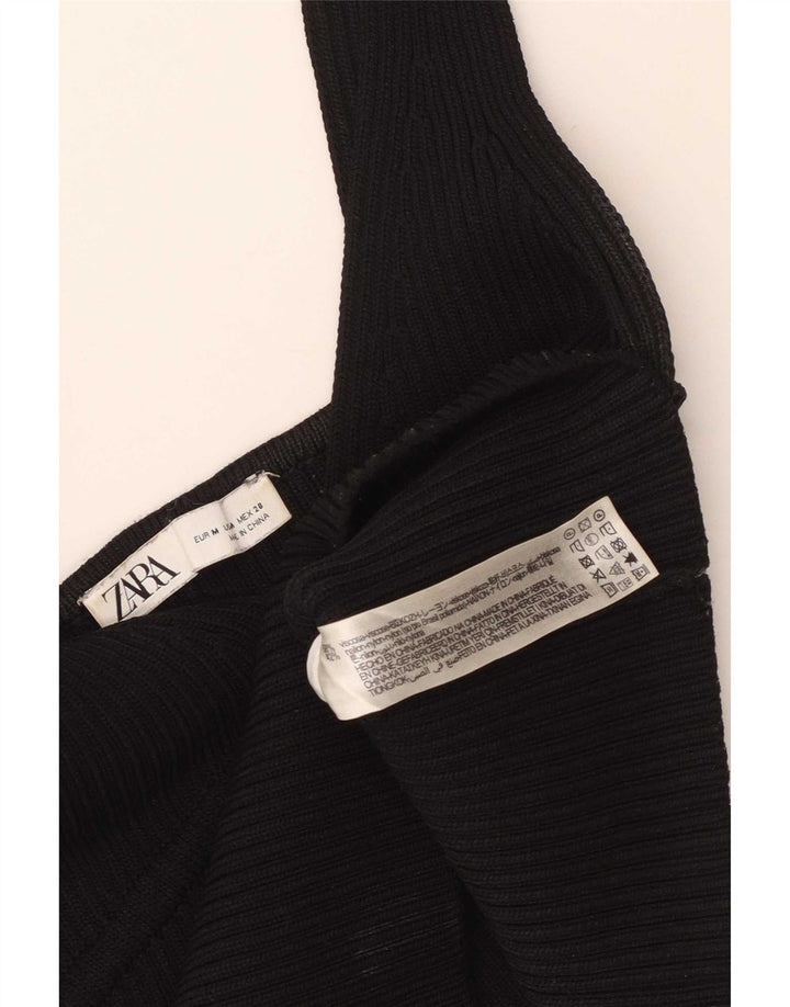 Damski top na ramiączkach Zara UK 12, średnia czarna wiskoza