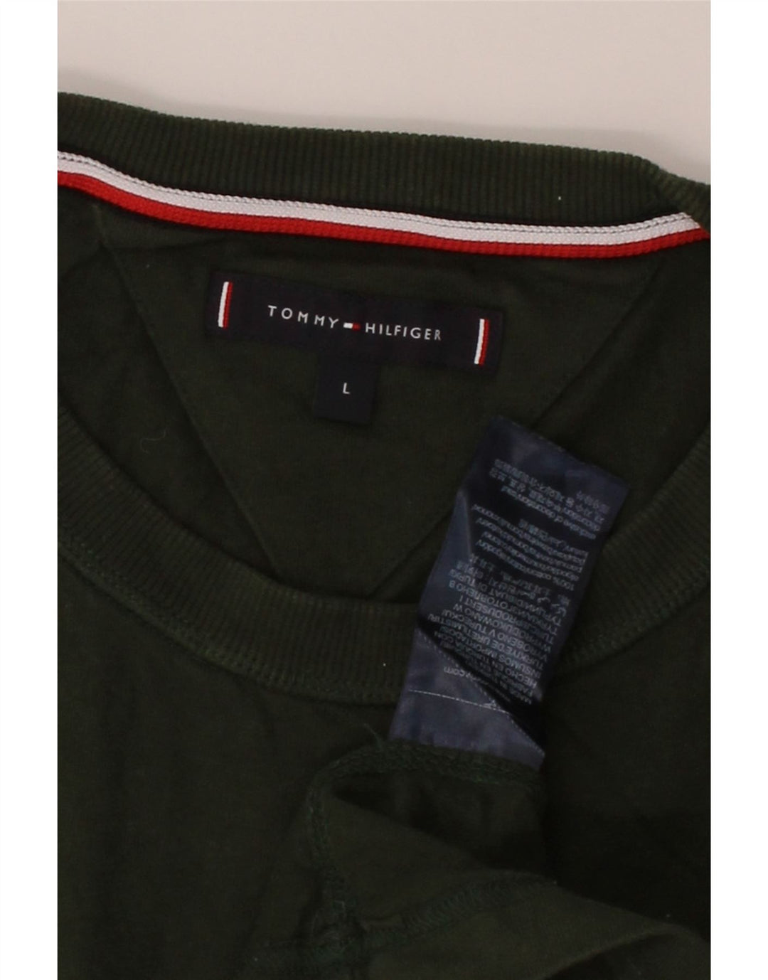 TOMMY HILFIGER Mens T-Shirt Top Large Green Cotton Vintage Tommy Hilfiger and Second-Hand Tommy Hilfiger from Messina Hembry 