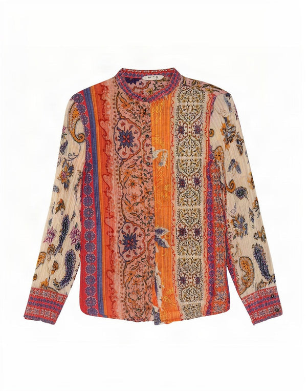 Damska bluzka koszulowa Desigual UK 12, średnia wielobarwna bawełna Paisley