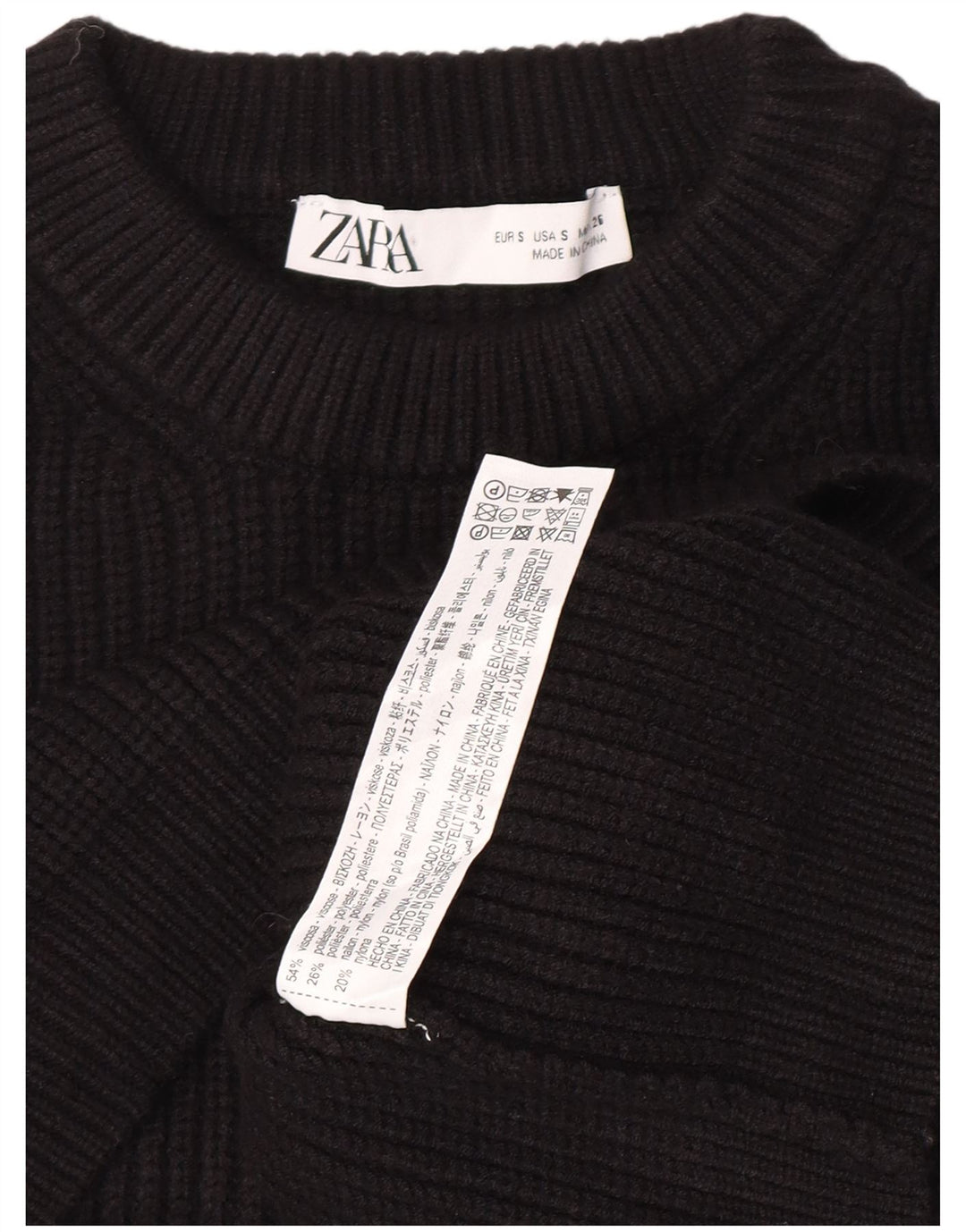 Damski sweter oversize z okrągłym dekoltem Zara UK 10 Small Black