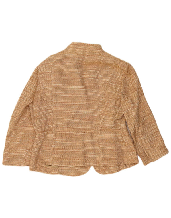 Damska marynarka Zara z rękawem 3/4 EU 44 XL, beżowa, lniana