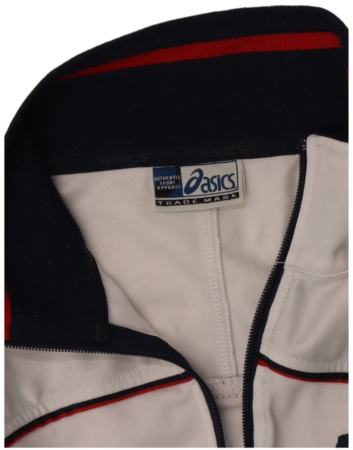 Męska kurtka dresowa Asics z grafiką, średnia biała, blok kolorów