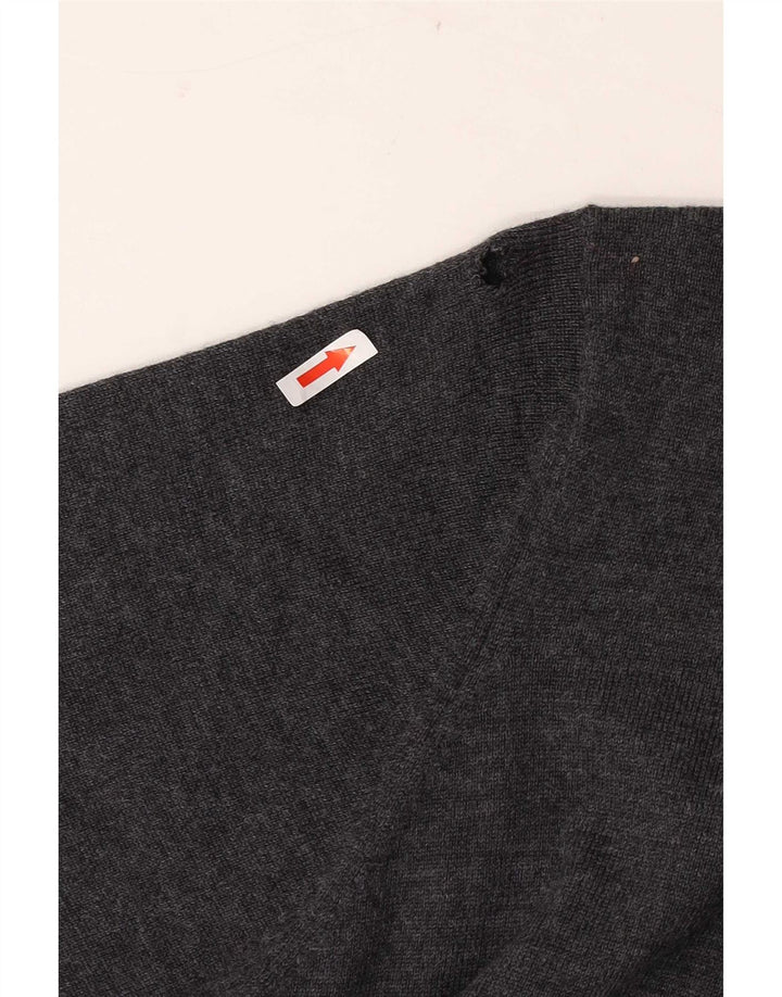Zara Męski sweter kardigan Średniej szarej wełny