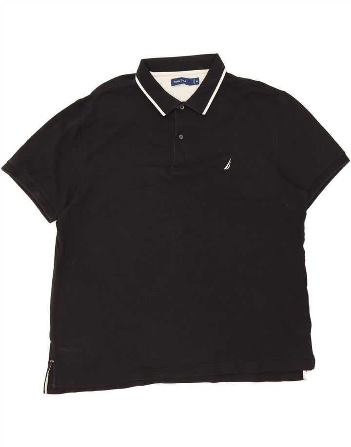 NAUTICA Mens Polo Shirt 2XL Black Cotton Vintage Nautica and Second-Hand Nautica from Messina Hembry 