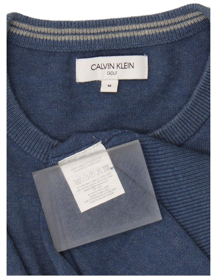 Męski sweter Calvin Klein z okrągłym dekoltem, średnioniebieski, bawełniany