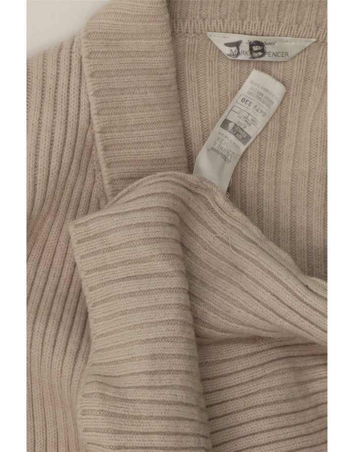 Marks & Spencer Damski sweter kardigan UK 10 Small Beżowa wełna
