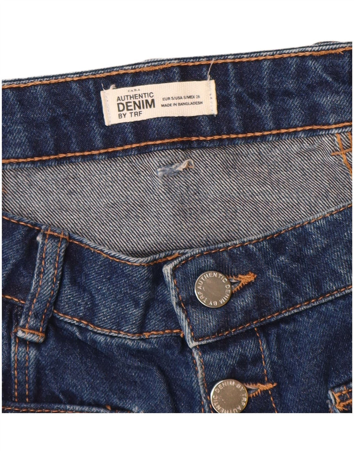 Zara Damska Mini Spódnica Dżinsowa Mała W26 Niebieska Bawełniana