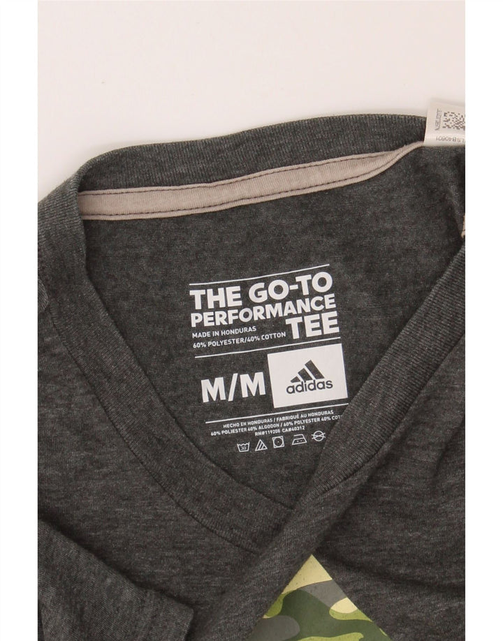ADIDAS Mens Graphic T-Shirt Top Medium Grey Polyester Vintage Adidas and Second-Hand Adidas from Messina Hembry 