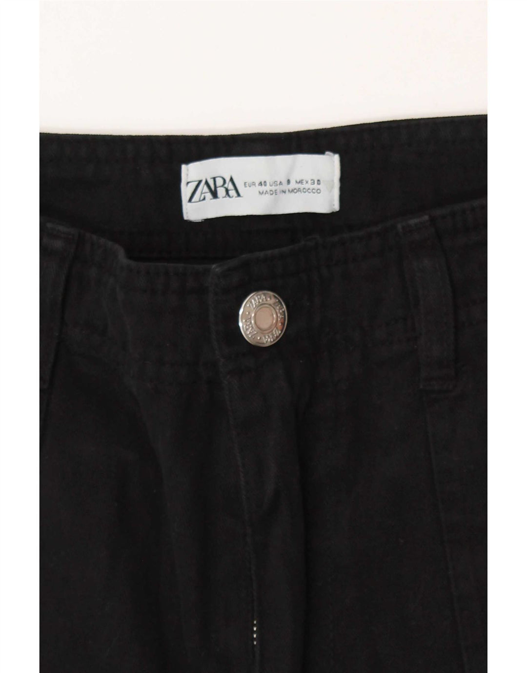 Damskie spodnie proste cargo Zara EU 40 Medium W30 L30 czarne