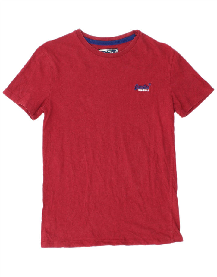 T-shirt męski Superdry, mały, czerwony, bawełniany