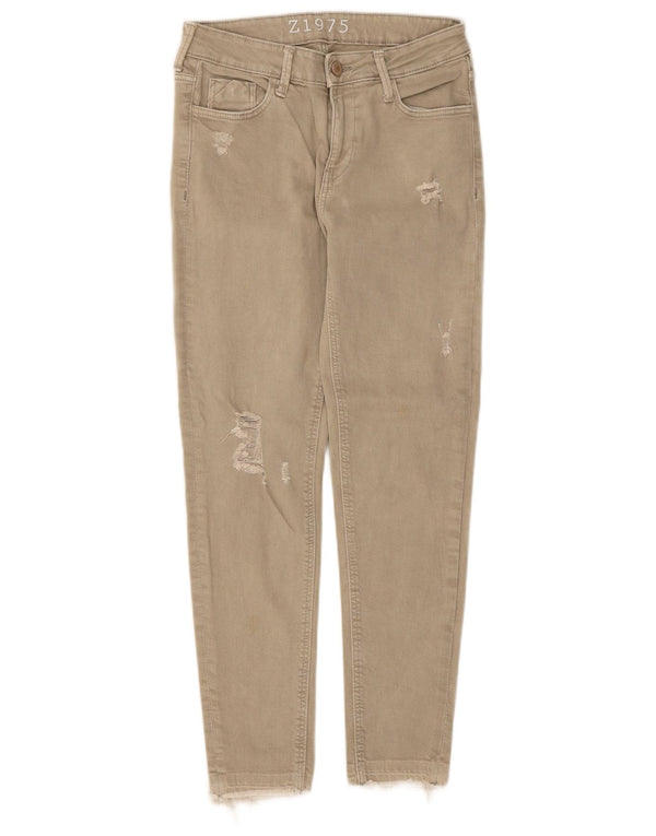 Jeansy Skinny Zara Damskie EU 34 2XS W24 L25 Beżowe Bawełniane