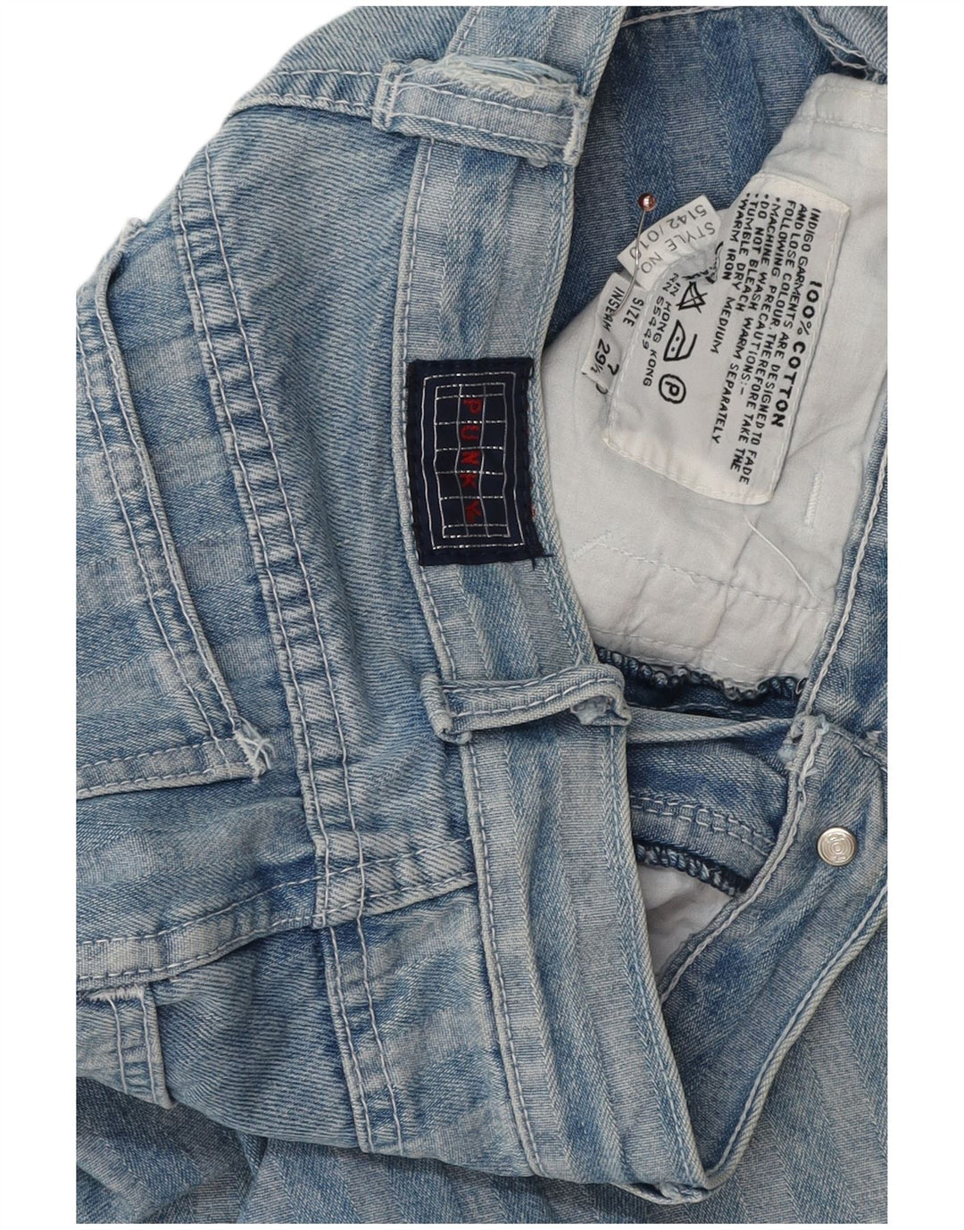 Vintage damskie dżinsy zwężane W26 L29 bawełniane niebieskie paski