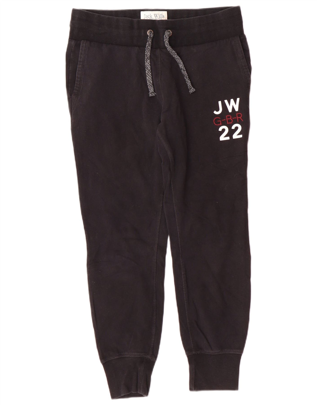 Damskie spodnie dresowe JACK WILLS Graphic Joggers UK 12 Medium Black