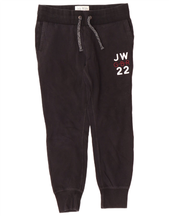 Damskie spodnie dresowe JACK WILLS Graphic Joggers UK 12 Medium Black