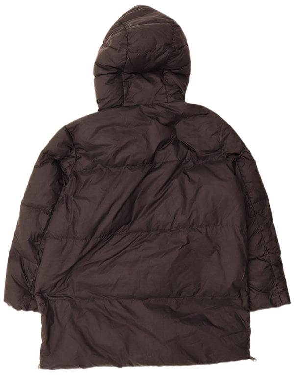 Damski płaszcz z kapturem, oversize, wyściełany Zara UK 10, mały, czarny poliamid