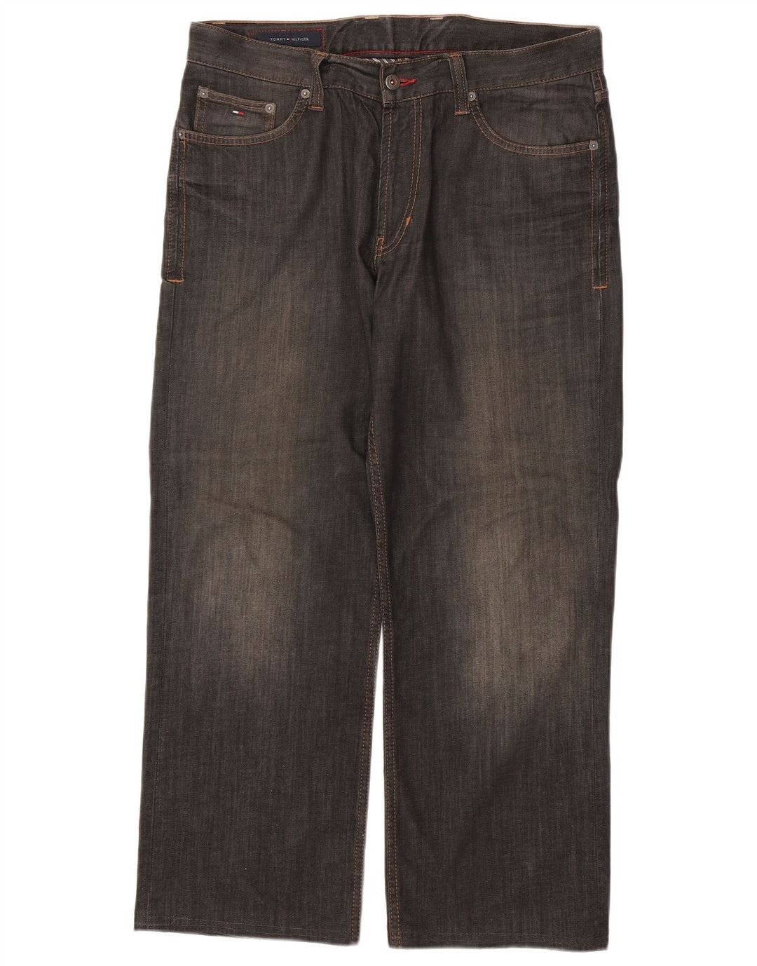 Męskie proste dżinsy TOMMY HILFIGER W31 L28 Szara bawełna