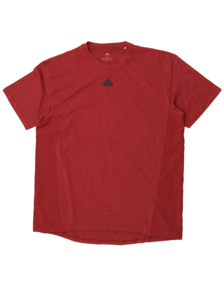 Adidas Męski T-shirt Top XL Bordowa Bawełna