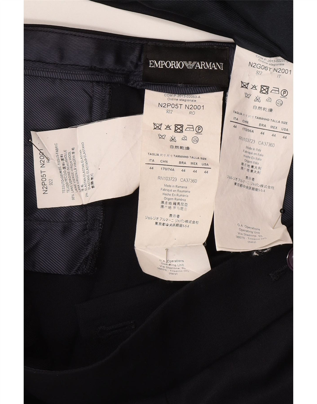 Garnitur damski 2-częściowy Emporio Armani IT 44 Medium W30 L30 Granatowy