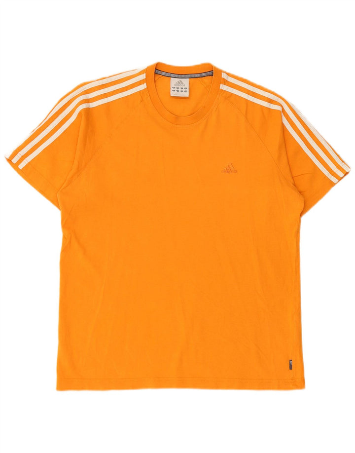 ADIDAS Mens T-Shirt Top Medium Orange Cotton