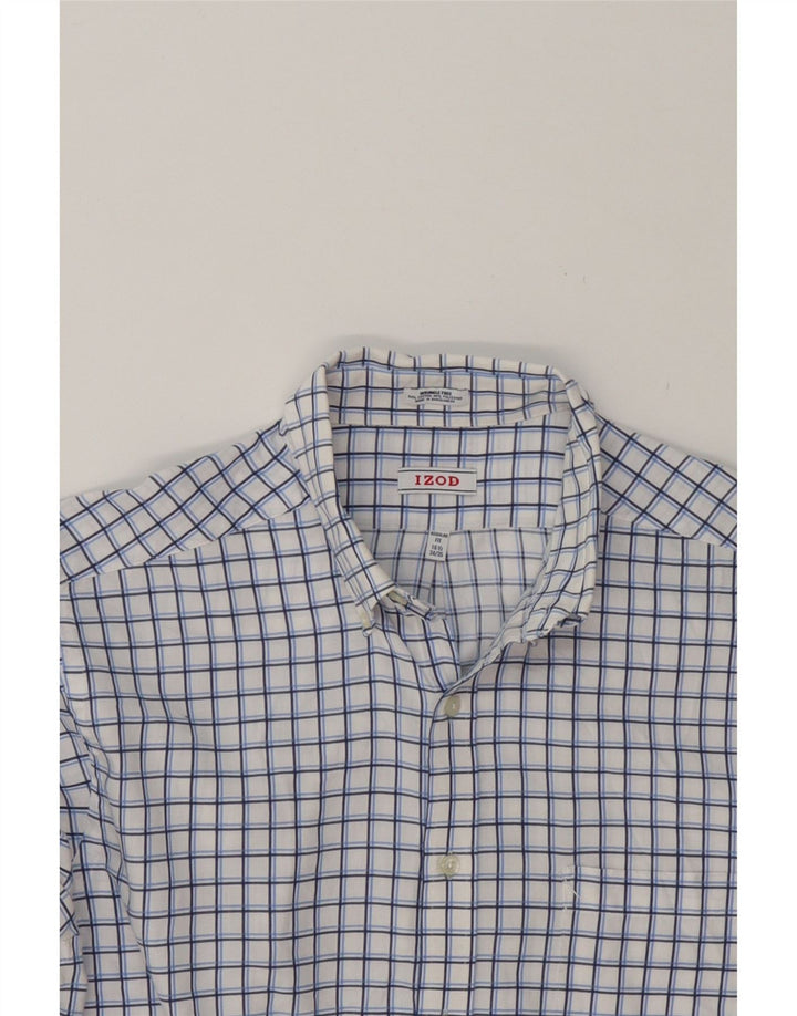 IZOD Mens Wrinkle Free Shirt Size 16 1/2 Large White Check Cotton Vintage Izod and Second-Hand Izod from Messina Hembry 