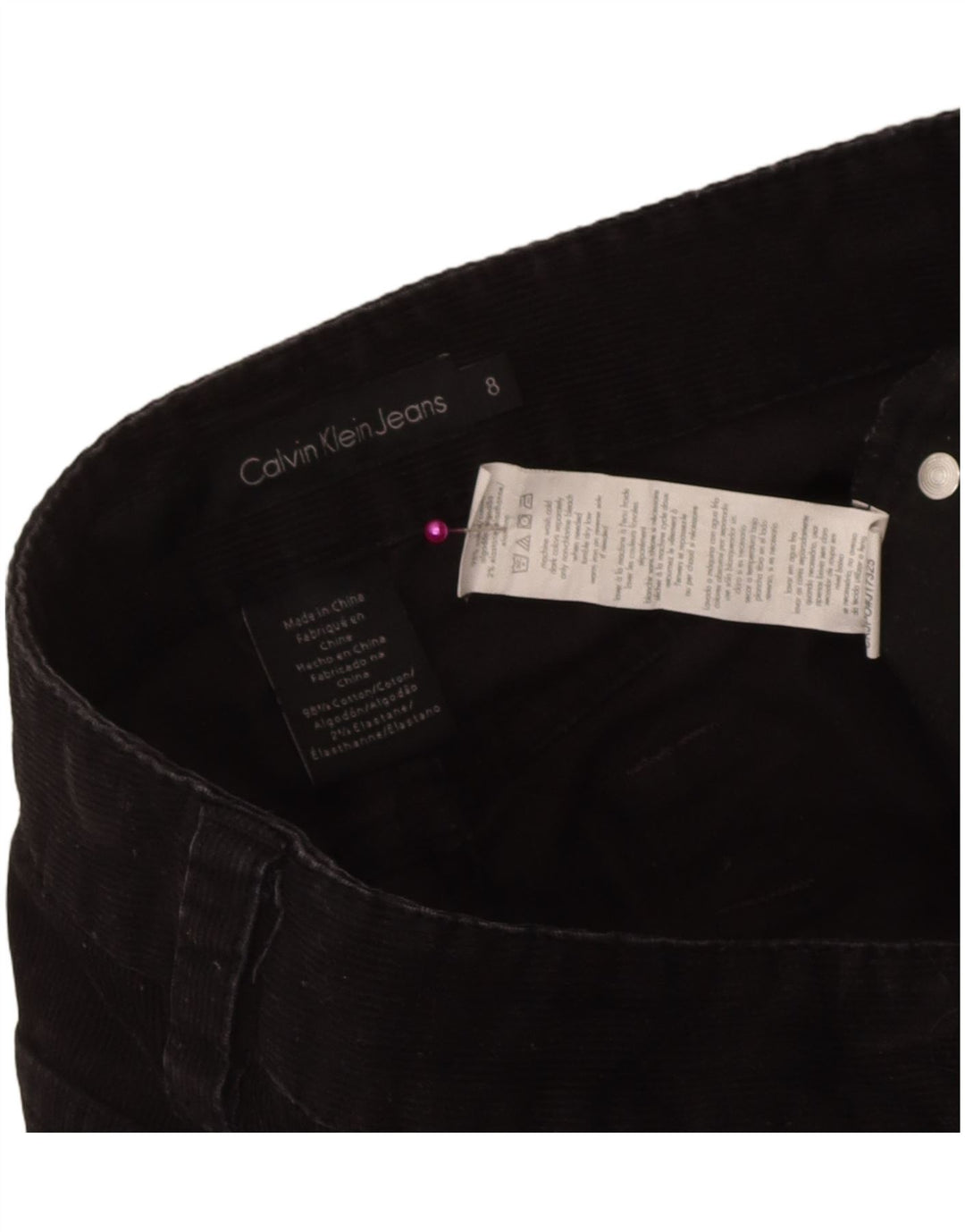 Damskie sztruksowe spodnie Calvin Klein Bootcut US 8 Medium W32 L31 Czarne