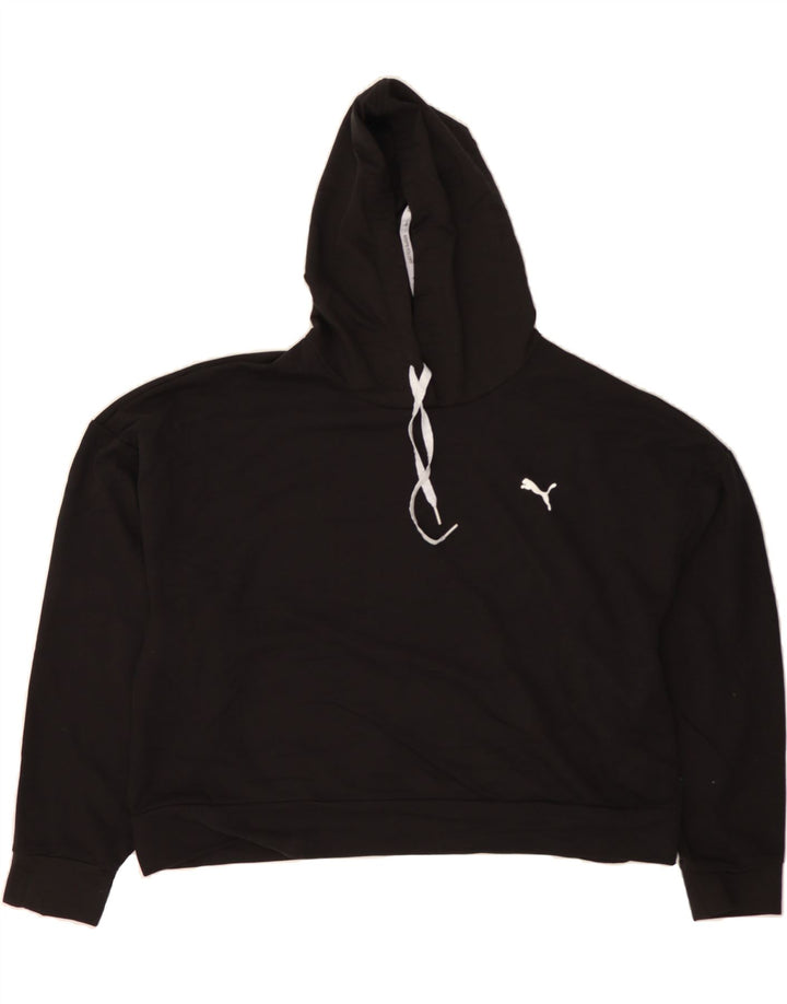 PUMA Womens Crop Oversized Hoodie Jumper UK 20 2XL Black Polyester Vintage Puma and Second-Hand Puma from Messina Hembry 
