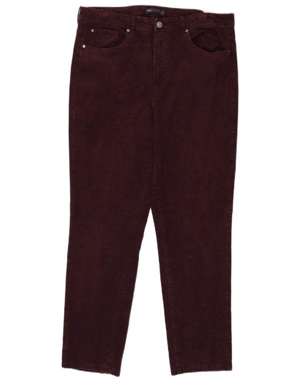Spodnie sztruksowe Marks & Spencer Damskie UK 18 XL W36 L29 Burgundowe