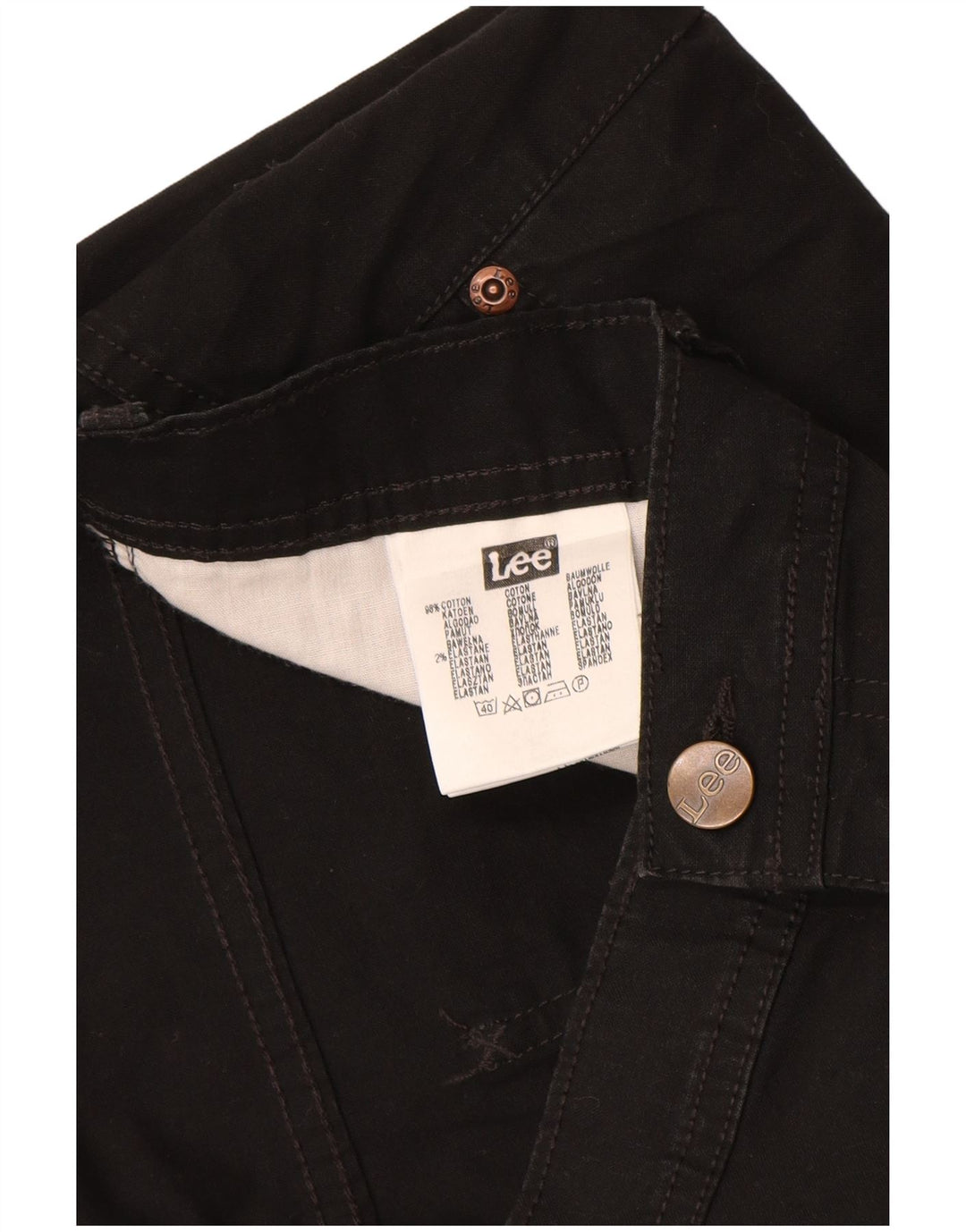 Męskie spodnie codzienne LEE Brooklyn Straight W36 L34 Czarna bawełna