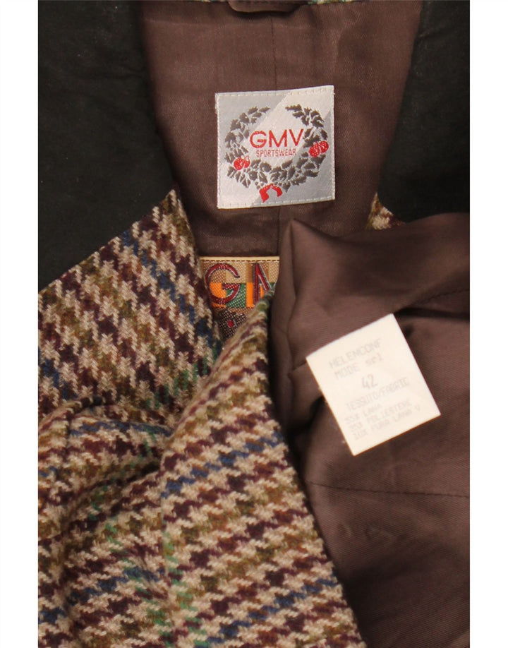 Vintage damska marynarka typu Crop IT 42, średnia, wielobarwna pepitka