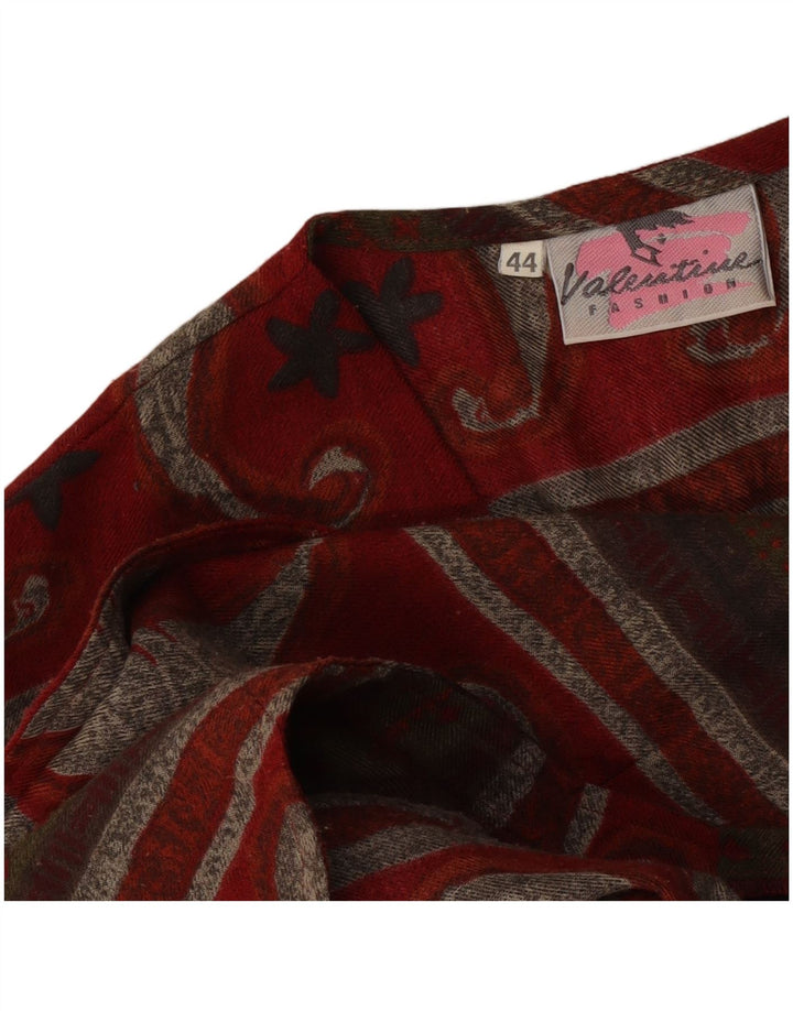 Kamizelka damska w stylu vintage IT 44, średni bordowy poliester Paisley