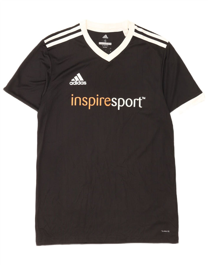 Męska koszulka Adidas Climalite z grafiką, mała, czarna, poliestrowa