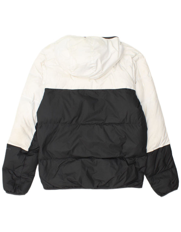 Męska wyściełana kurtka z kapturem i kapturem Nike UK 36 Mały czarny poliester z blokami kolorów