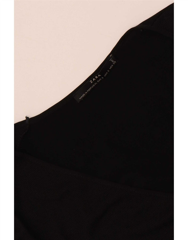Damski top oversize z długim rękawem Zara UK 10, mały, czarny