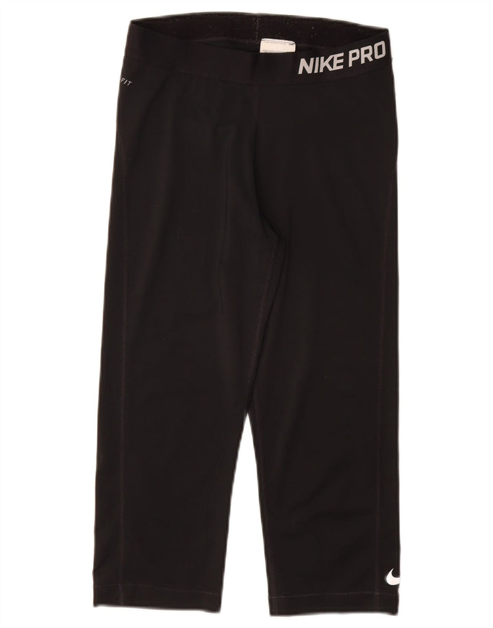 Damskie legginsy NIKE Dri Fit Graphic Capri UK 12, średni czarny poliester