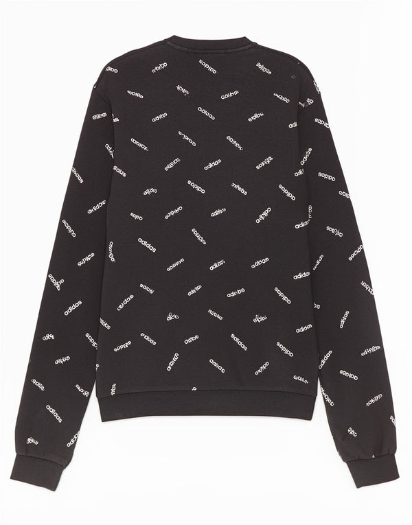 Męska bluza Adidas z grafiką, średnia czarna bawełniana